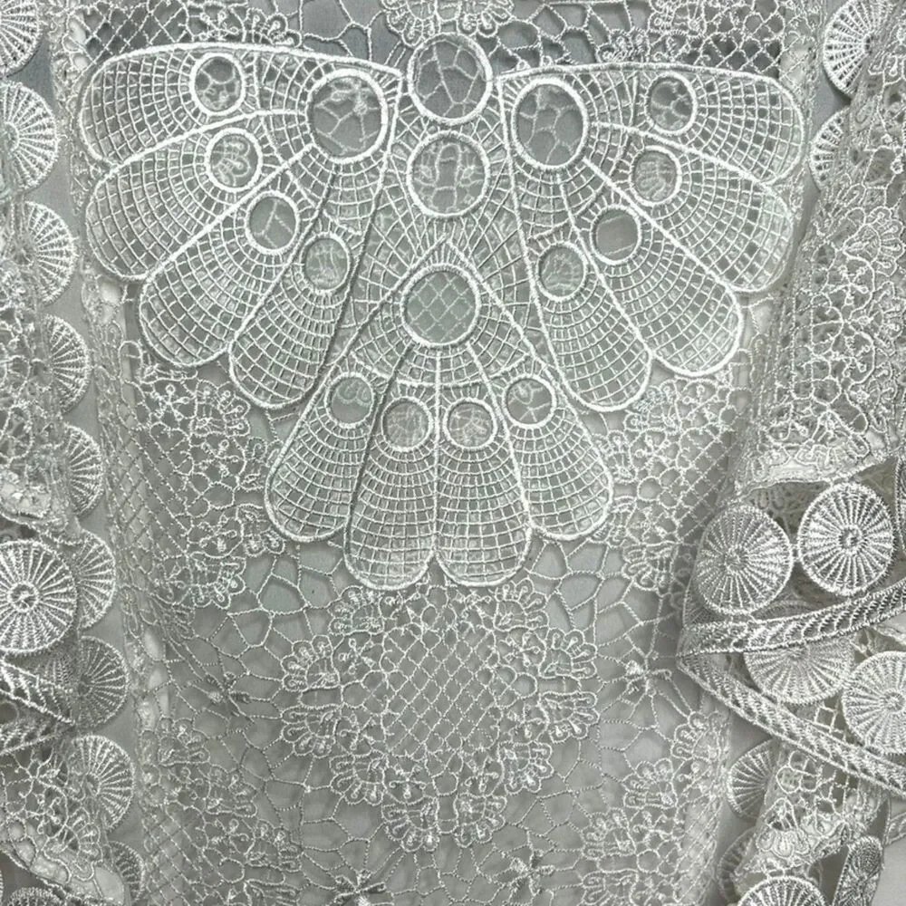 🤍 TED BAKER LONDON HIGH NECK LACK FRONT BLOUSE WHITES SIZE 1 (US 2/4) SMALL - Picture 8 of 10